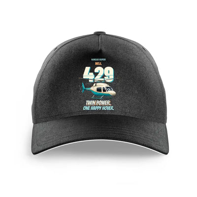 Bell 429 - Twin power. One happy hover. design on black printed hat