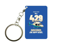 Thumbnail for Bell 429 - Twin power. One happy hover. design on blue key chain