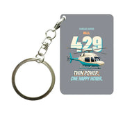 Thumbnail for Bell 429 - Twin power. One happy hover. design on gray key chain