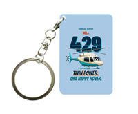 Thumbnail for Bell 429 - Twin power. One happy hover. design on light blue key chain