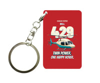 Thumbnail for Bell 429 - Twin power. One happy hover. design on red key chain