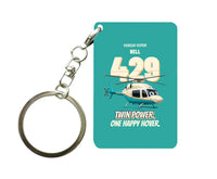 Thumbnail for Bell 429 - Twin power. One happy hover. design on turquoise key chain