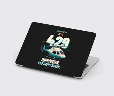 Bell 429 - Twin power. One happy hover. design on black MacBook case