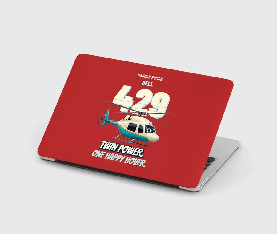 Bell 429 - Twin power. One happy hover. design on red MacBook case