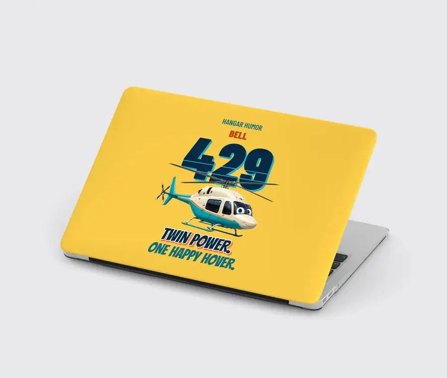 Bell 429 - Twin power. One happy hover. design on yellow MacBook case