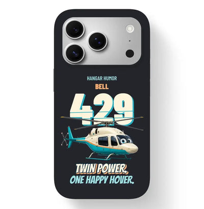 Bell 429 - Twin power. One happy hover. design on black magsafe iphone 17 pro