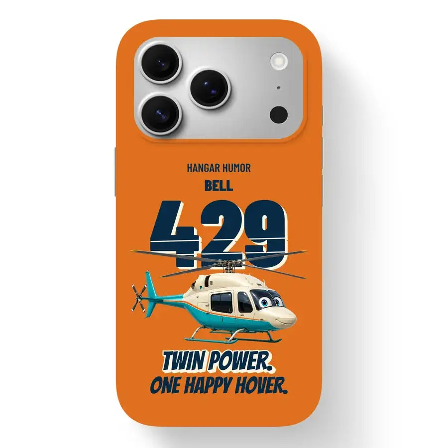 Bell 429 - Twin power. One happy hover. design on orange magsafe iphone 17 pro