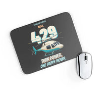 Thumbnail for Bell 429 - Twin power. One happy hover. design on black rectangle mouse pad