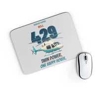Thumbnail for Bell 429 - Twin power. One happy hover. design on light gray rectangle mouse pad