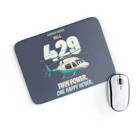 Thumbnail for Bell 429 - Twin power. One happy hover. design on navy blue rectangle mouse pad