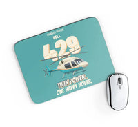 Thumbnail for Bell 429 - Twin power. One happy hover. design on turquoise rectangle mouse pad