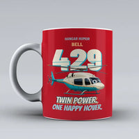 Thumbnail for Bell 429 - Twin power. One happy hover. design on red ceramic mug