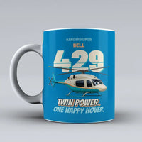Thumbnail for Bell 429 - Twin power. One happy hover. design on turquoise ceramic mug