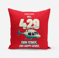 Thumbnail for Bell 429 - Twin power. One happy hover. design on red pillow