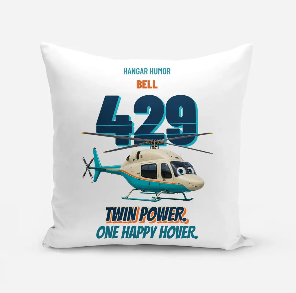Bell 429 - Twin power. One happy hover. design on white pillow