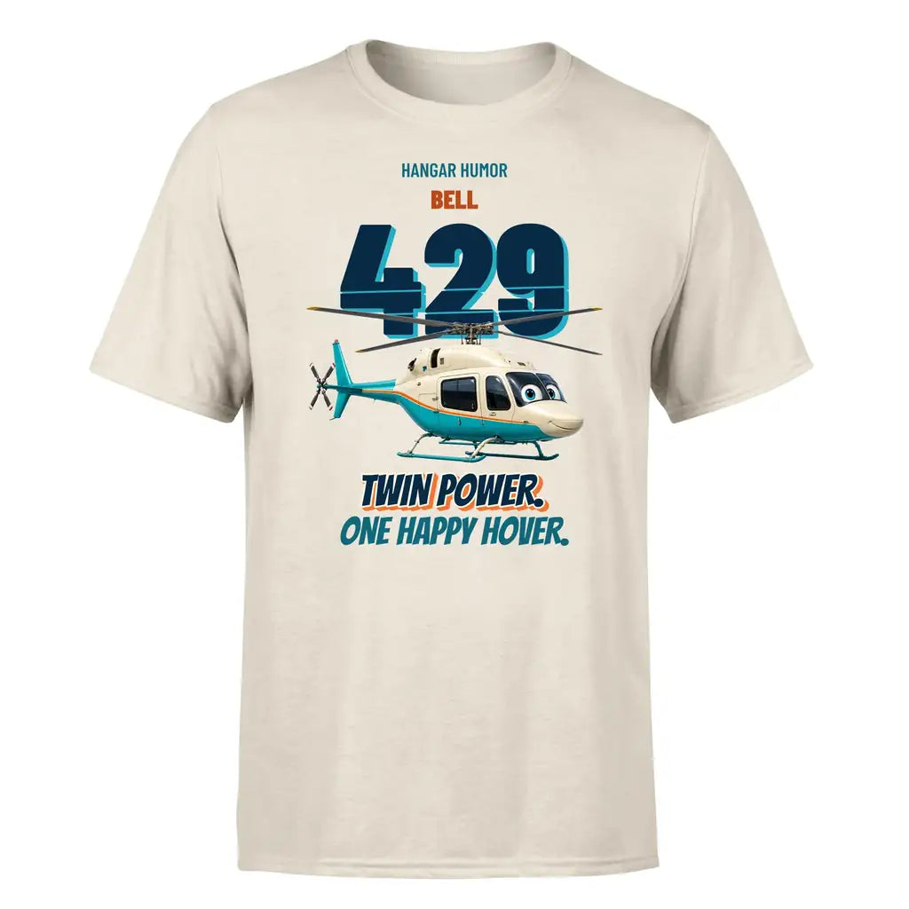 Bell 429 - Twin power. One happy hover. - Premium T-Shirt design on beige premium t shirt