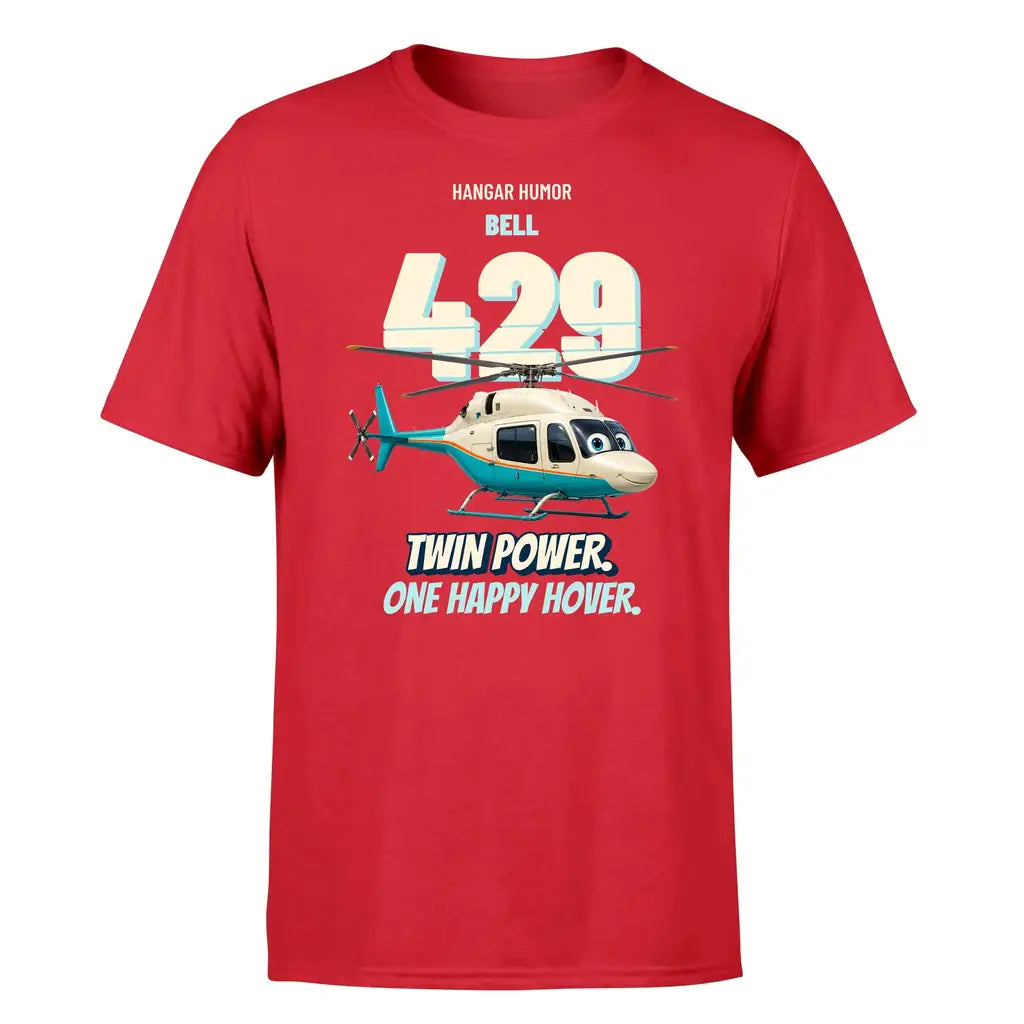 Bell 429 - Twin power. One happy hover. - Premium T-Shirt design on red premium t shirt