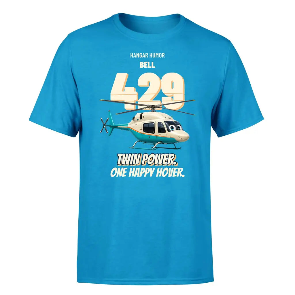 Bell 429 - Twin power. One happy hover. - Premium T-Shirt design on turquoise premium t shirt