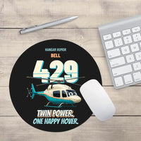 Thumbnail for Bell 429 - Twin power. One happy hover. design on black round mouse pad