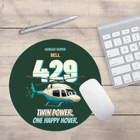 Thumbnail for Bell 429 - Twin power. One happy hover. design on dark green round mouse pad