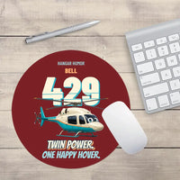 Thumbnail for Bell 429 - Twin power. One happy hover. design on dark red round mouse pad