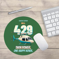 Thumbnail for Bell 429 - Twin power. One happy hover. design on green round mouse pad