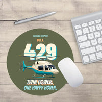 Thumbnail for Bell 429 - Twin power. One happy hover. design on green army round mouse pad