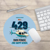 Thumbnail for Bell 429 - Twin power. One happy hover. design on light blue round mouse pad
