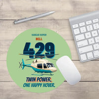 Thumbnail for Bell 429 - Twin power. One happy hover. design on light green round mouse pad