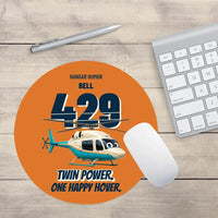 Thumbnail for Bell 429 - Twin power. One happy hover. design on orange round mouse pad
