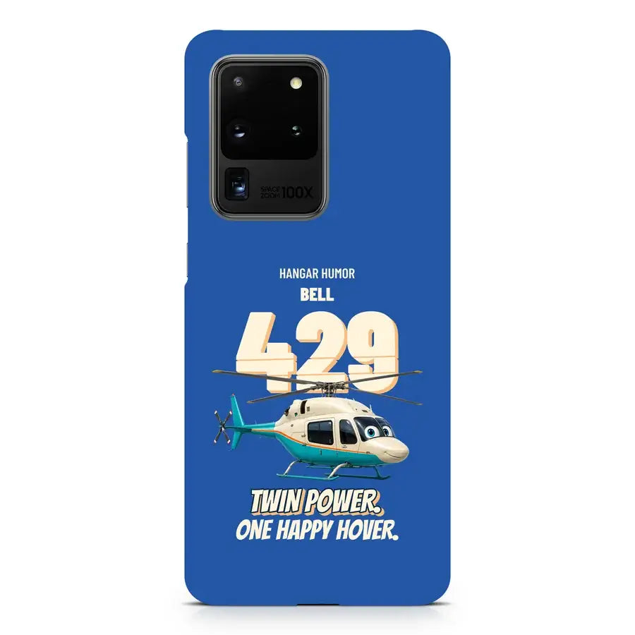 Bell 429 - Twin power. One happy hover. design on blue samsung case
