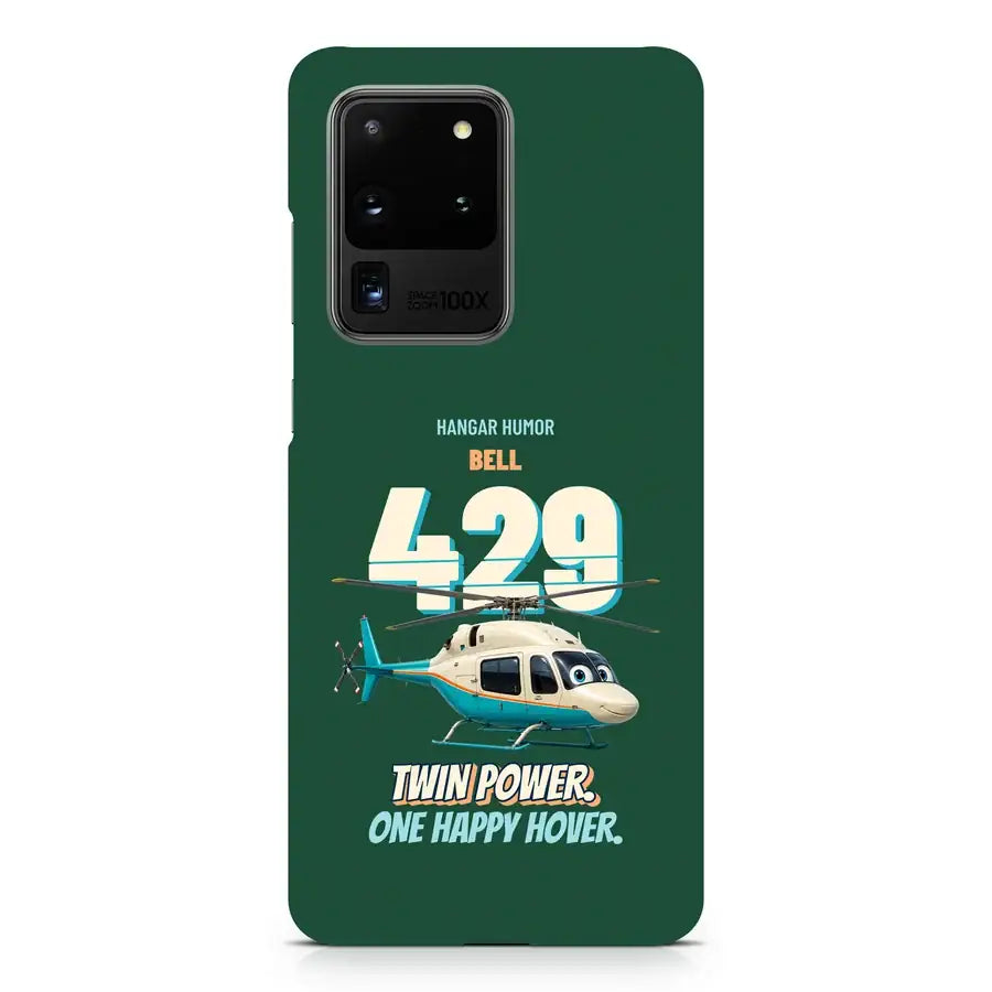 Bell 429 - Twin power. One happy hover. design on dark green samsung case