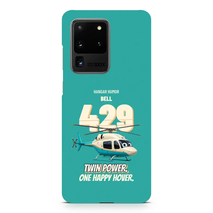 Bell 429 - Twin power. One happy hover. design on turquoise samsung case
