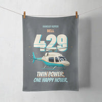 Thumbnail for Bell 429 - Twin power. One happy hover. design on gray towel