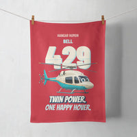 Thumbnail for Bell 429 - Twin power. One happy hover. design on red towel