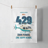 Thumbnail for Bell 429 - Twin power. One happy hover. design on white towel