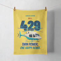 Thumbnail for Bell 429 - Twin power. One happy hover. design on yellow towel
