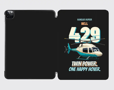 Bell 429 - Twin power. One happy hover. design on black ipad tablet case