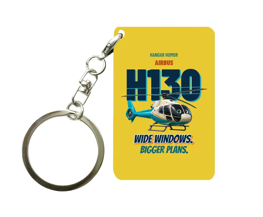 Airbus H130 - Wide windows. Bigger plans. design on yellow key chain