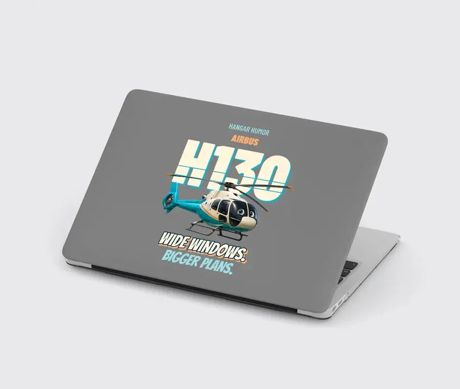 Airbus H130 - Wide windows. Bigger plans. design on gray MacBook case