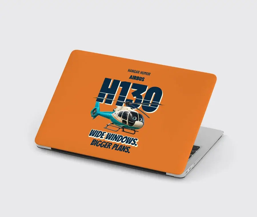 Airbus H130 - Wide windows. Bigger plans. design on orange MacBook case