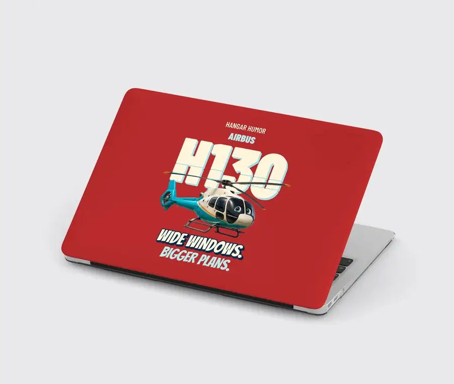 Airbus H130 - Wide windows. Bigger plans. design on red MacBook case