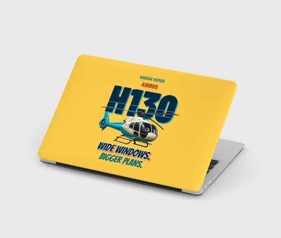 Airbus H130 - Wide windows. Bigger plans. design on yellow MacBook case