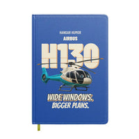 Thumbnail for Airbus H130 - Wide windows. Bigger plans. design on blue notebook