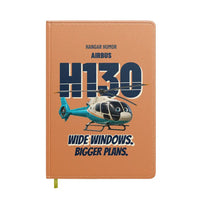 Thumbnail for Airbus H130 - Wide windows. Bigger plans. design on orange notebook