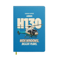 Thumbnail for Airbus H130 - Wide windows. Bigger plans. design on turquoise notebook