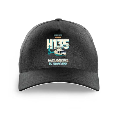 Airbus H135 - Small footprint. Big helping hand. design on black printed hat