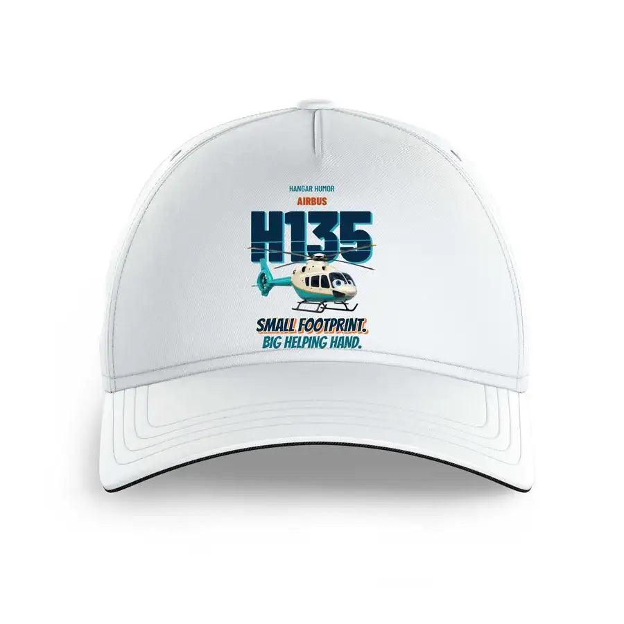 Airbus H135 - Small footprint. Big helping hand. design on white printed hat