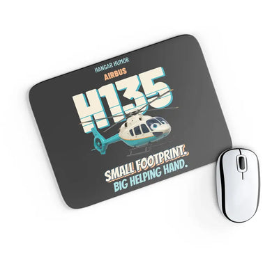 Airbus H135 - Small footprint. Big helping hand. design on black rectangle mouse pad
