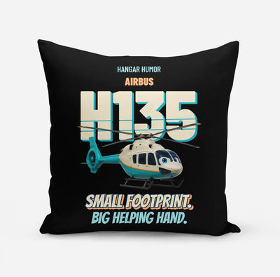 Airbus H135 - Small footprint. Big helping hand. design on black pillow